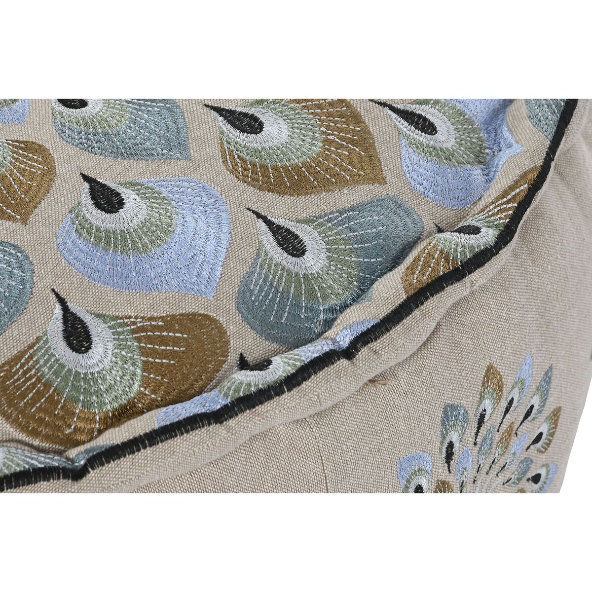 Puff DKD Home Decor Albastru Bej